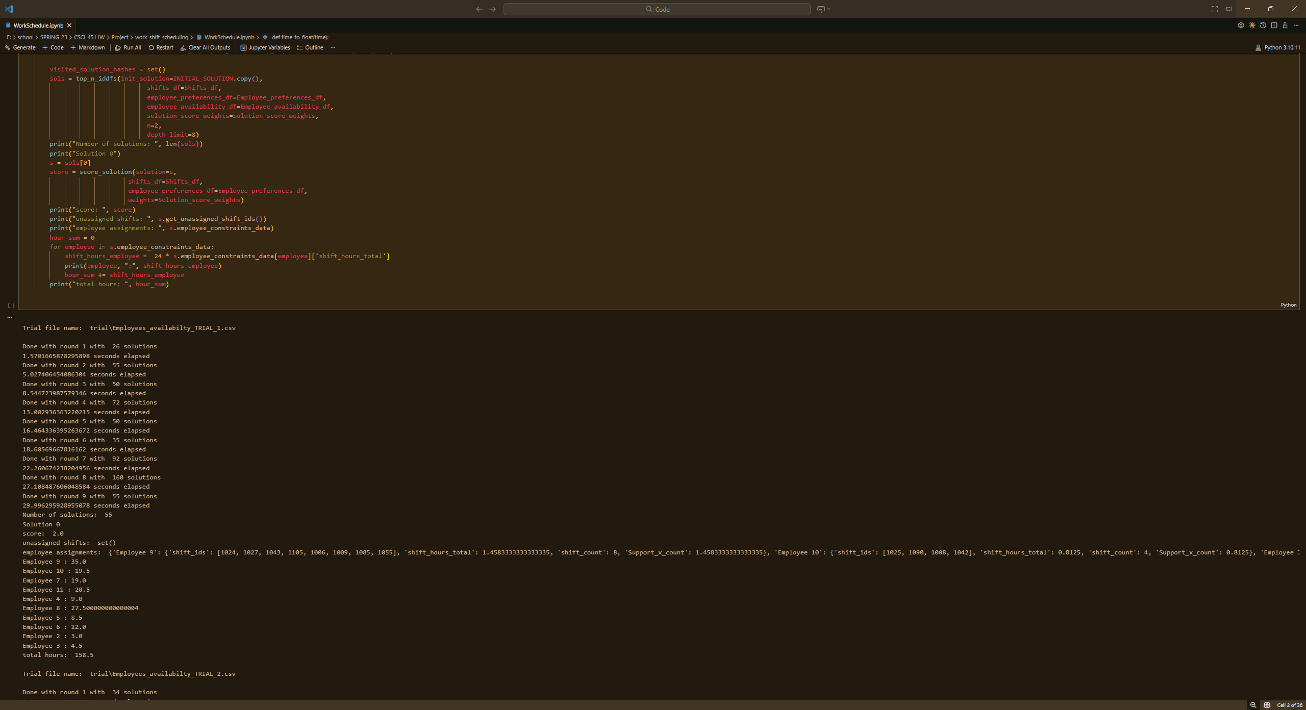 Dual Heuristics Scheduling